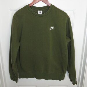 Nike Men's Club Fleece Sweatshirt Green Pullover Size Medium Snike